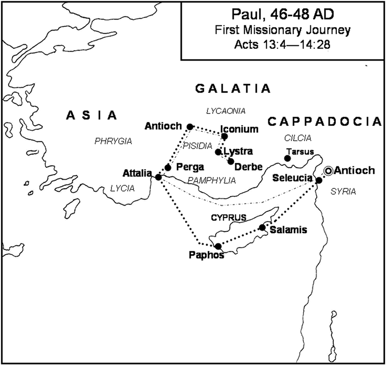 Missionary Map Project Paul's First Missionary Journey — Tiaras
